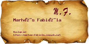 Marhás Fabióla névjegykártya